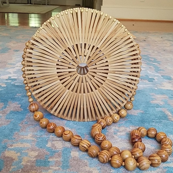 Neiman Marcus Handbags - Neiman Marcus Wood/Bamboo Circle Bag
